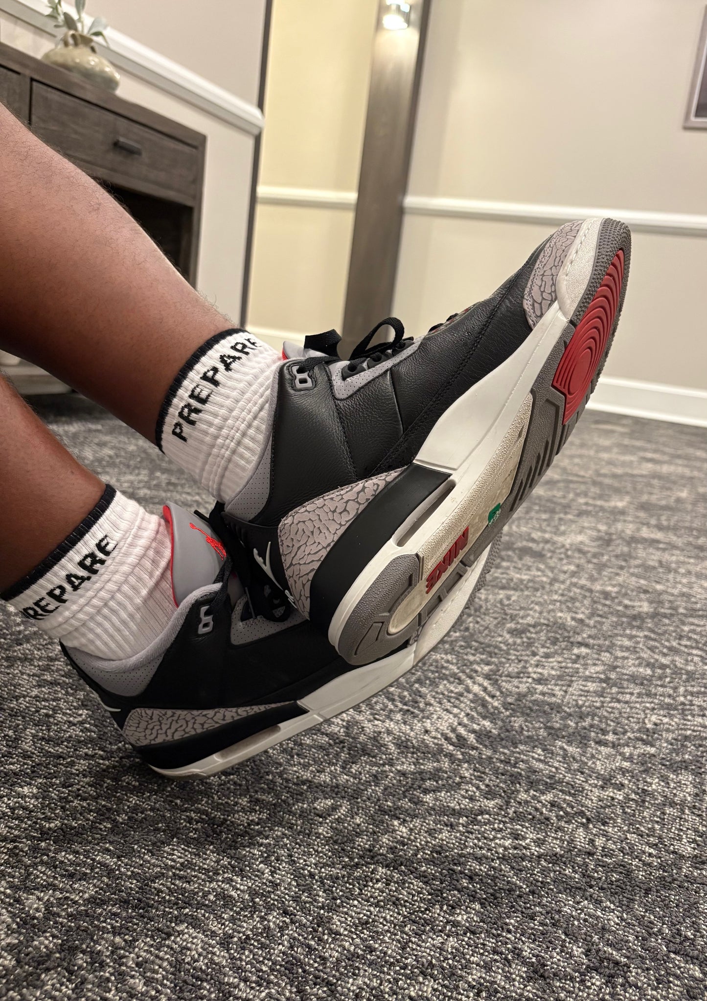 Prepared Daily White/Black Crew Socks