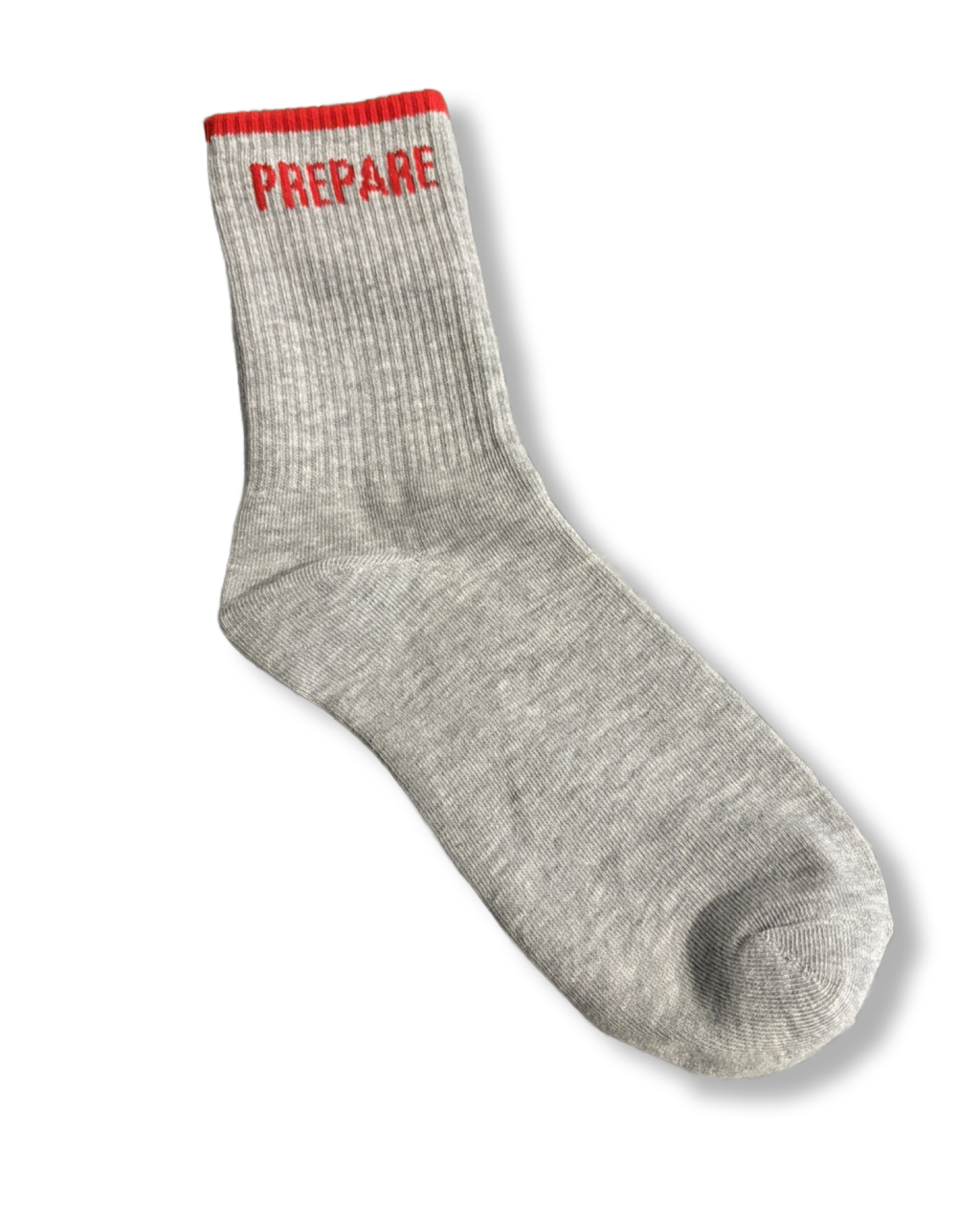 Prepared Daily Gray/Red Crew Socks