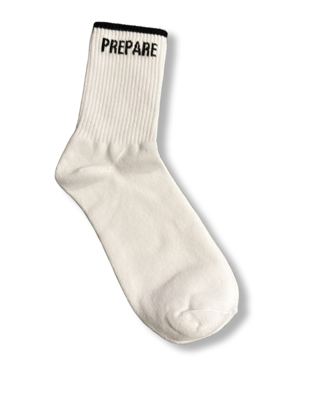 Prepared Daily White/Black Crew Socks